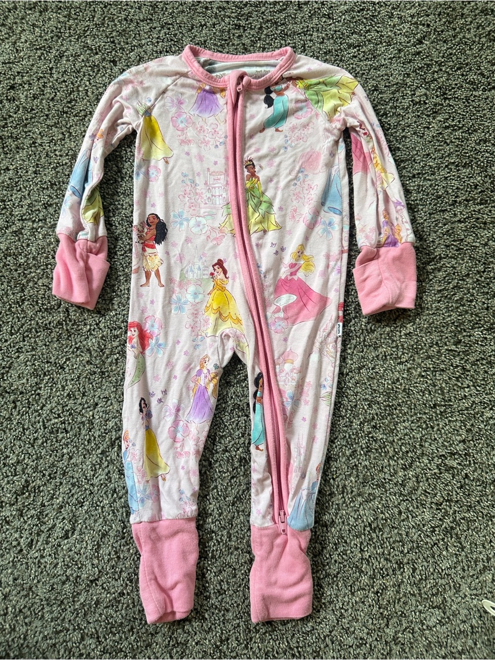 Little Sleepies Disney Princess Zippy Pajamas 0-3 months